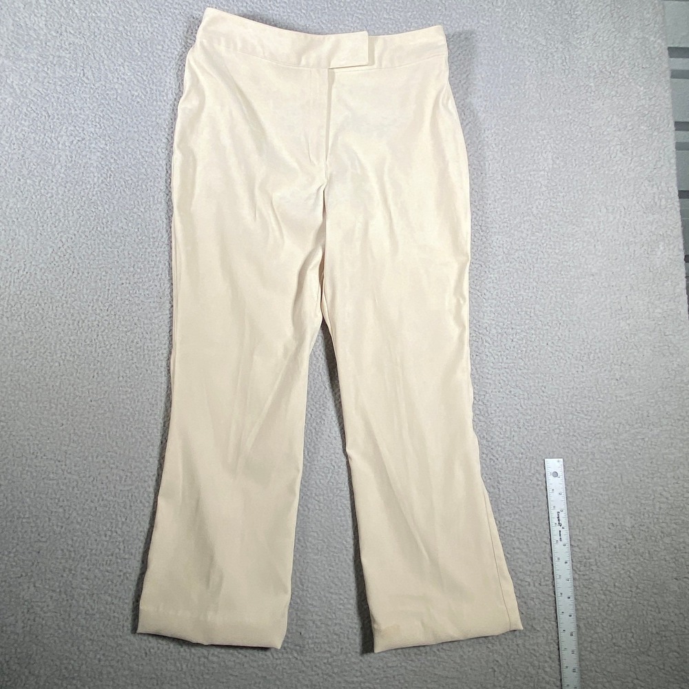 EXPRESS Cream Tan High Waist Wide‎ Leg Flare Pants 13 14 Polyester Spandex